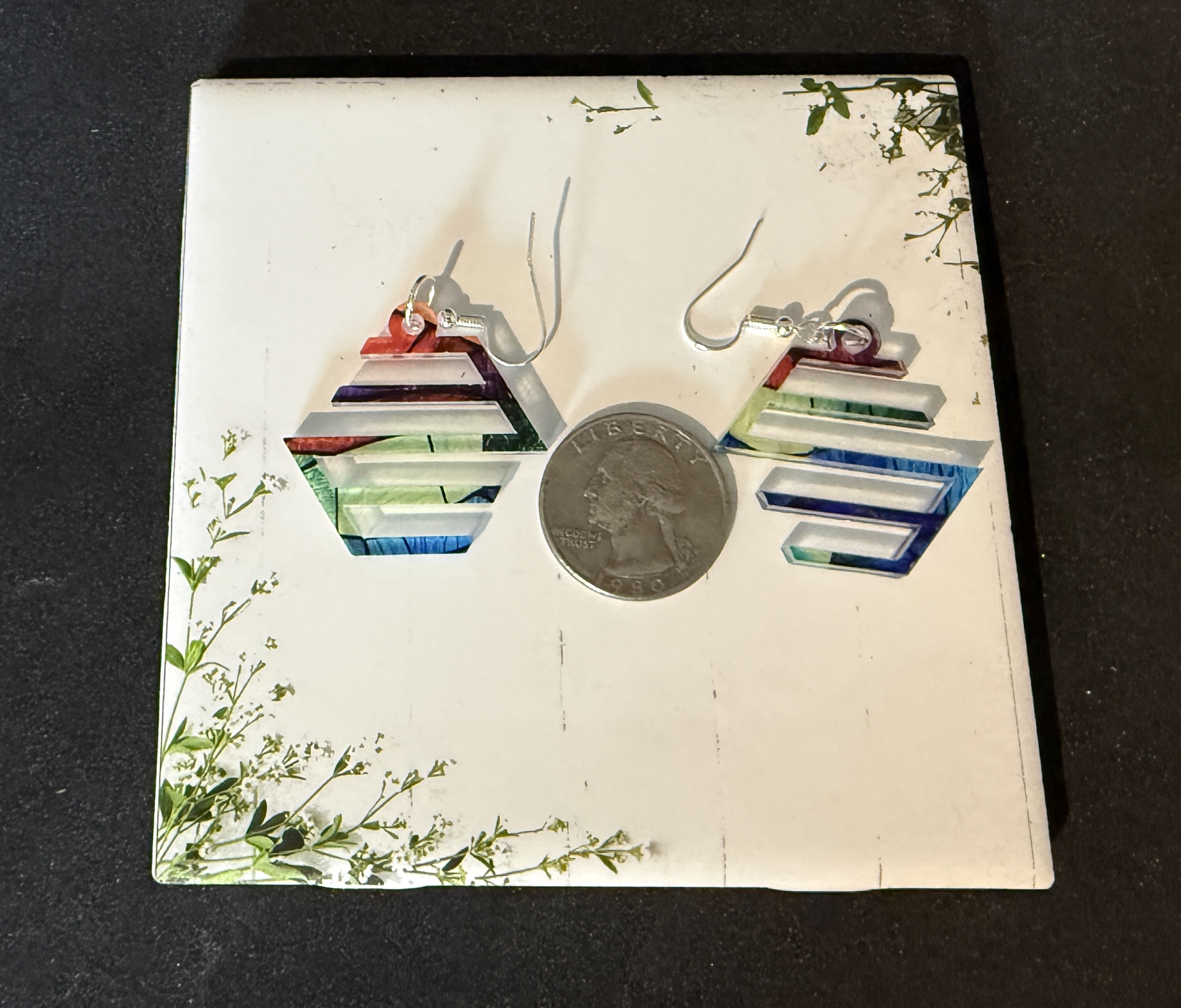 Hexagon Drop Earrings